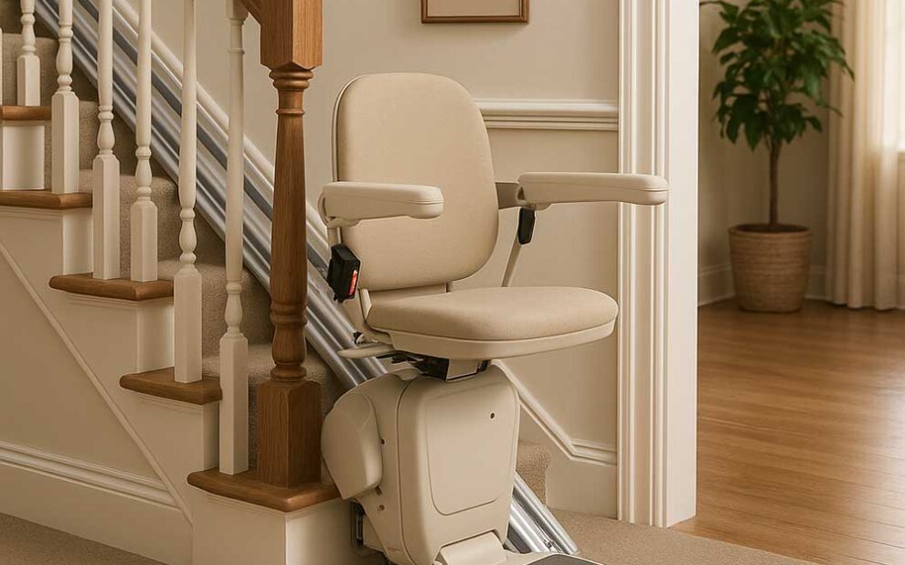 Brooks Super Glide attached to stairs